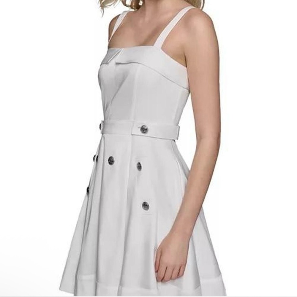 Karl Lagerfeld White Strappy Fit-and-Flare Mini Dress